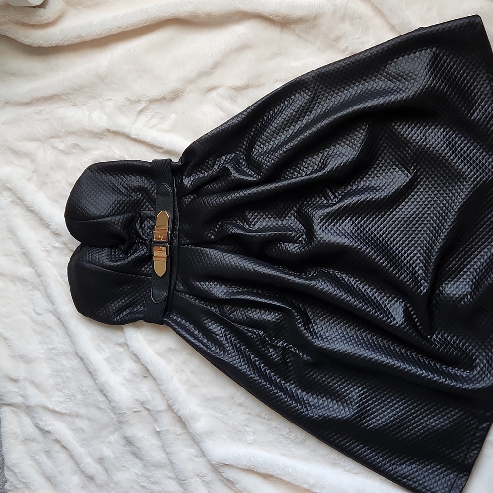 Strapless, black flair dress